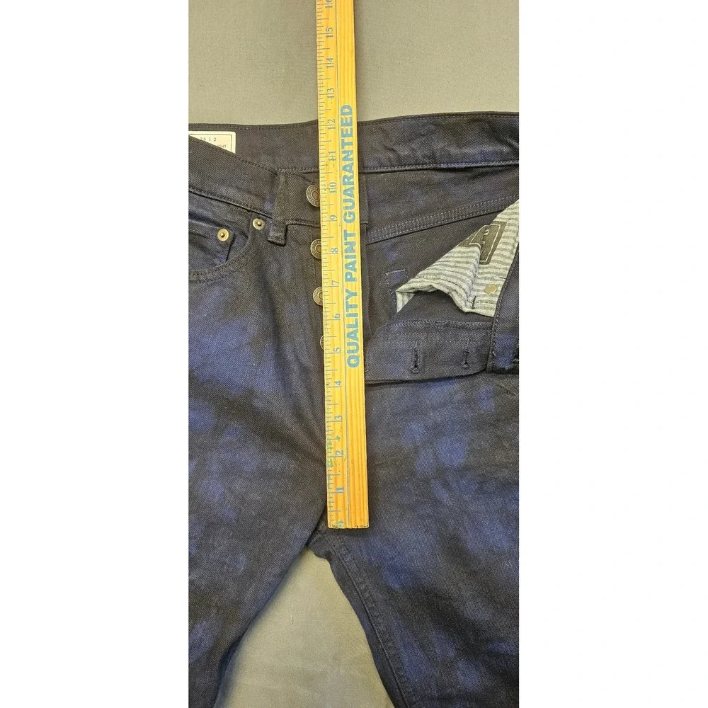 Gap Denim Cheeky Straight High Rise Tie Dye Jeans Blue Black Raw Hem‎ 26 2